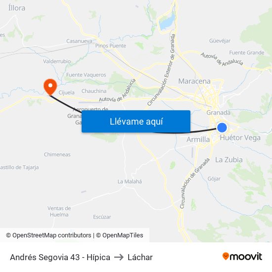 Andrés Segovia 43 - Hípica to Láchar map