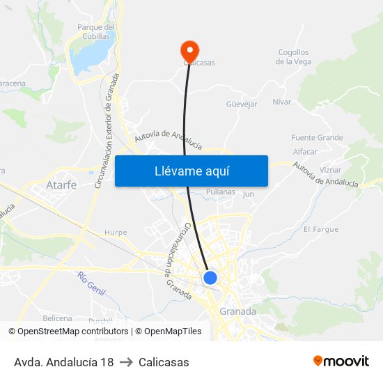 Avda. Andalucía 18 to Calicasas map