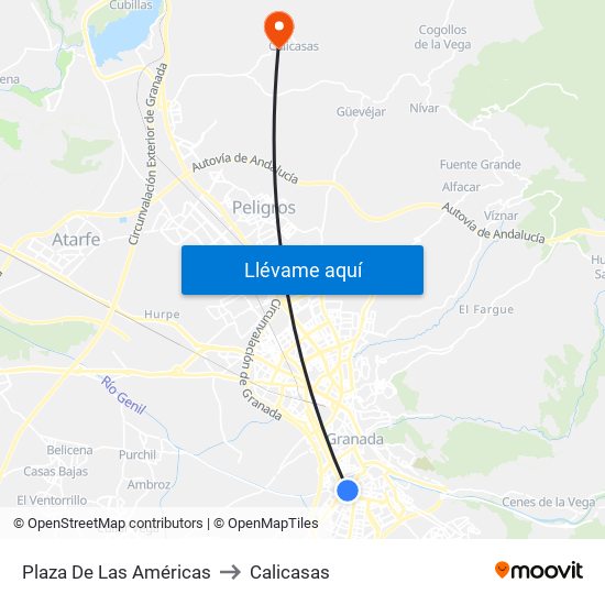 Plaza De Las Américas to Calicasas map
