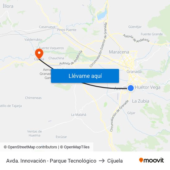 Avda. Innovación - Parque Tecnológico to Cijuela map