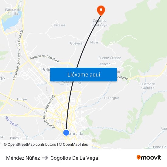 Méndez Núñez to Cogollos De La Vega map