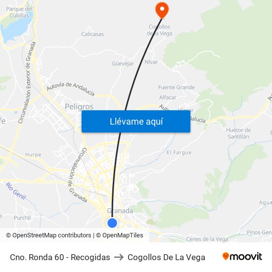 Cno. Ronda 60 - Recogidas to Cogollos De La Vega map