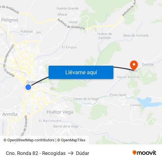 Cno. Ronda 82 - Recogidas to Dúdar map