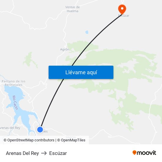 Arenas Del Rey to Escúzar map