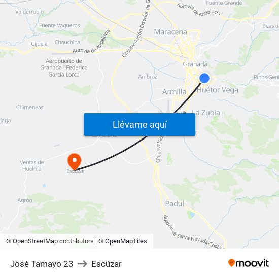 José Tamayo 23 to Escúzar map