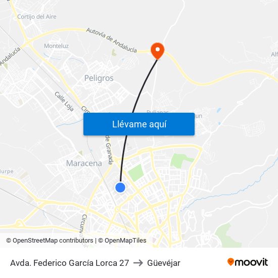 Avda. Federico García Lorca 27 to Güevéjar map