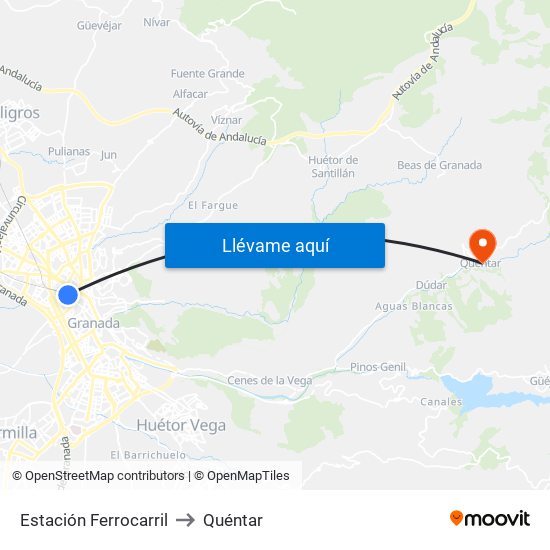 Estación Ferrocarril to Quéntar map