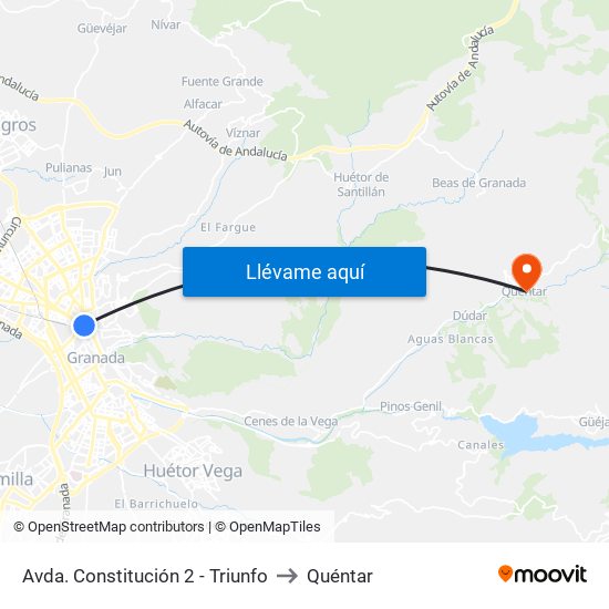 Avda. Constitución 2 - Triunfo to Quéntar map