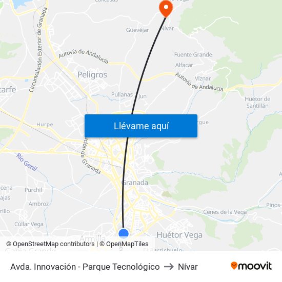 Avda. Innovación - Parque Tecnológico to Nívar map