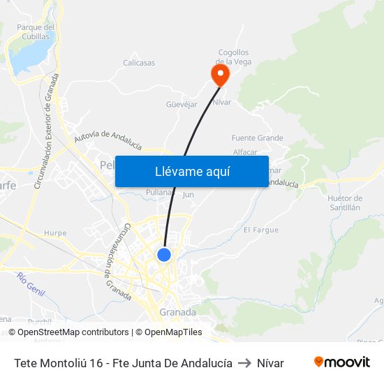 Tete Montoliú 16 - Fte Junta De Andalucía to Nívar map