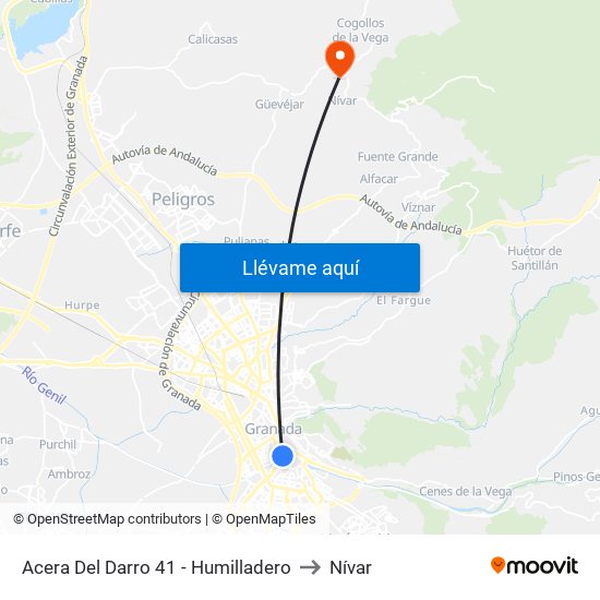 Acera Del Darro 41 - Humilladero to Nívar map