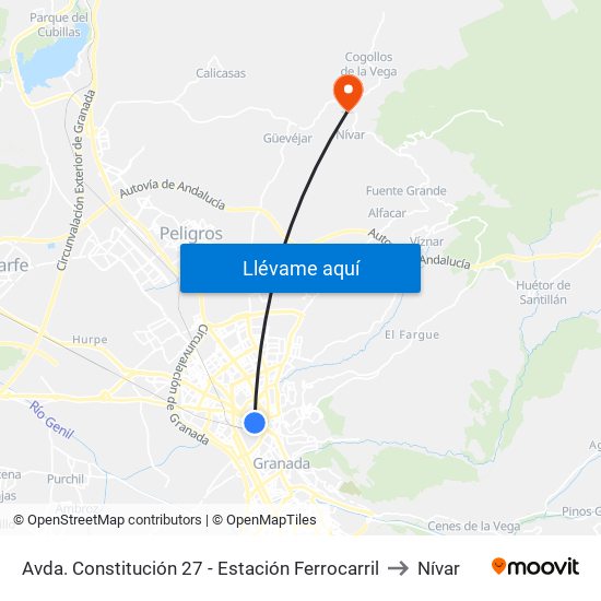 Avda. Constitución 27 - Estación Ferrocarril to Nívar map