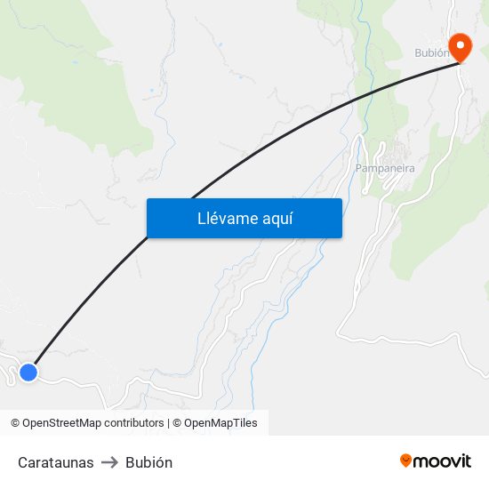 Carataunas to Bubión map