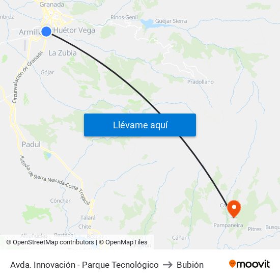 Avda. Innovación - Parque Tecnológico to Bubión map