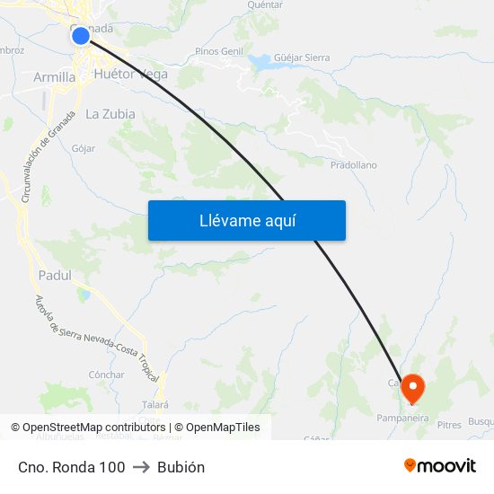 Cno. Ronda 100 to Bubión map