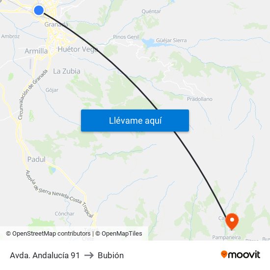 Avda. Andalucía 91 to Bubión map