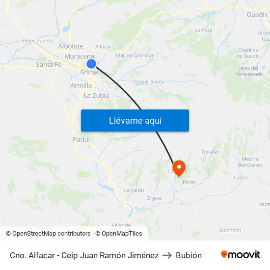 Cno. Alfacar - Ceip Juan Ramón Jiménez to Bubión map