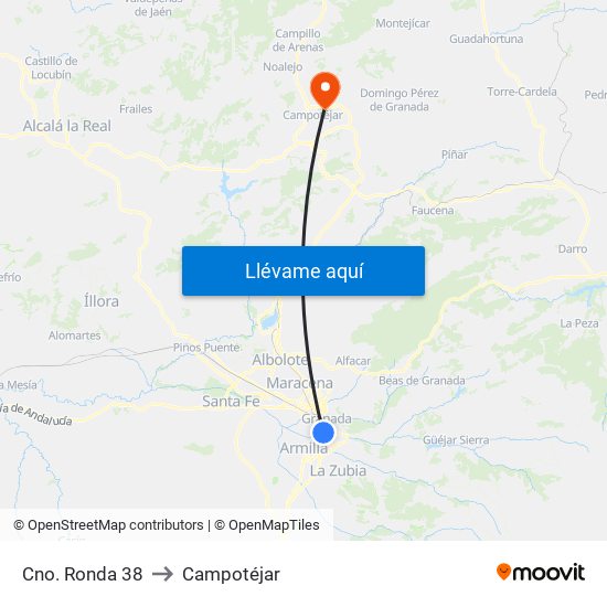 Cno. Ronda 38 to Campotéjar map