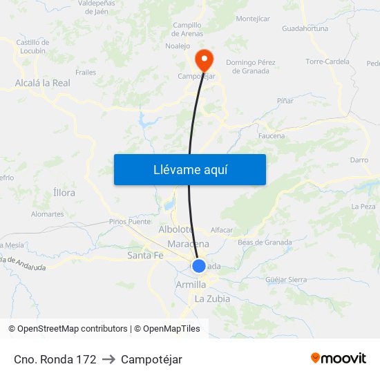 Cno. Ronda 172 to Campotéjar map