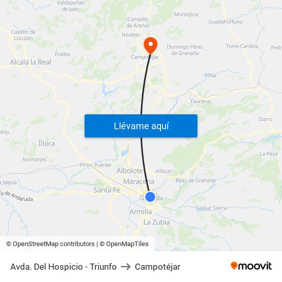 Avda. Del Hospicio - Triunfo to Campotéjar map