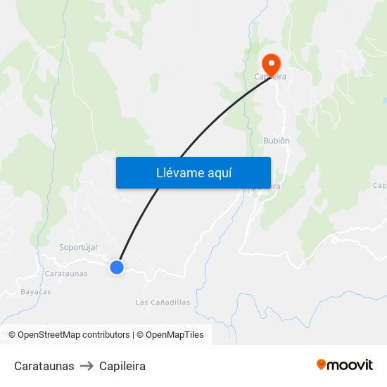 Carataunas to Capileira map