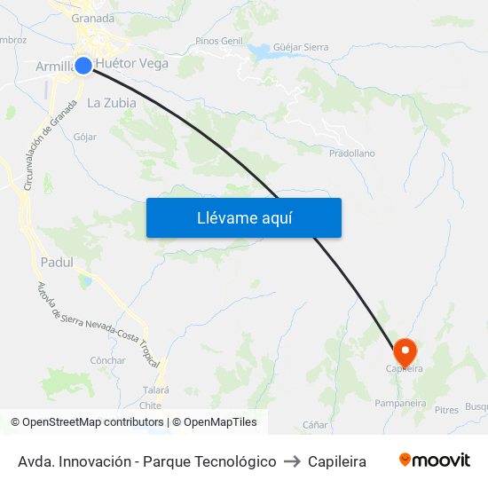 Avda. Innovación - Parque Tecnológico to Capileira map
