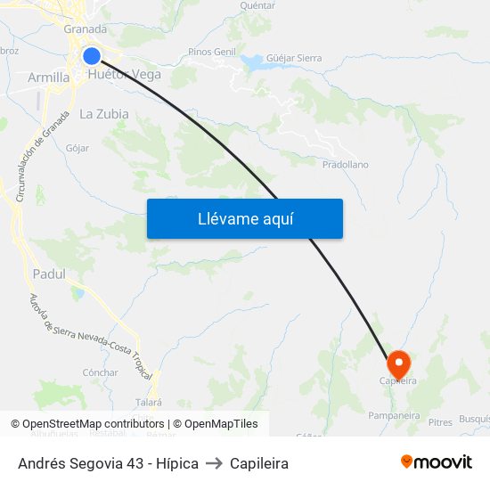 Andrés Segovia 43 - Hípica to Capileira map