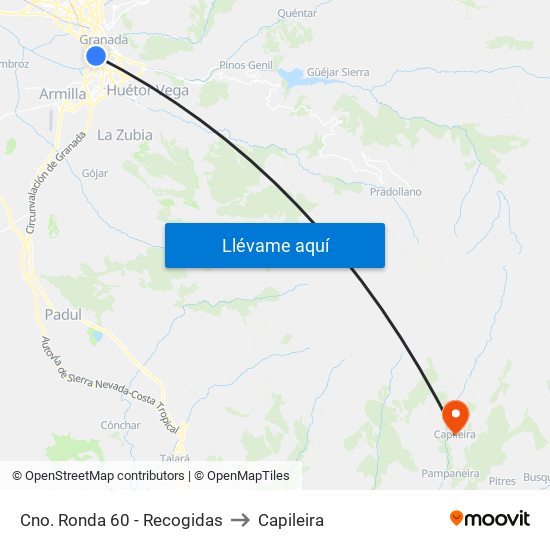 Cno. Ronda 60 - Recogidas to Capileira map