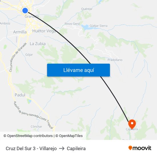 Cruz Del Sur 3 - Villarejo to Capileira map