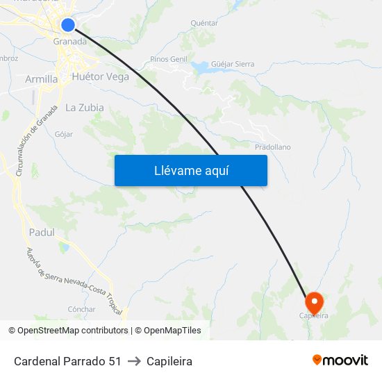 Cardenal Parrado 51 to Capileira map