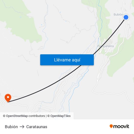 Bubión to Carataunas map