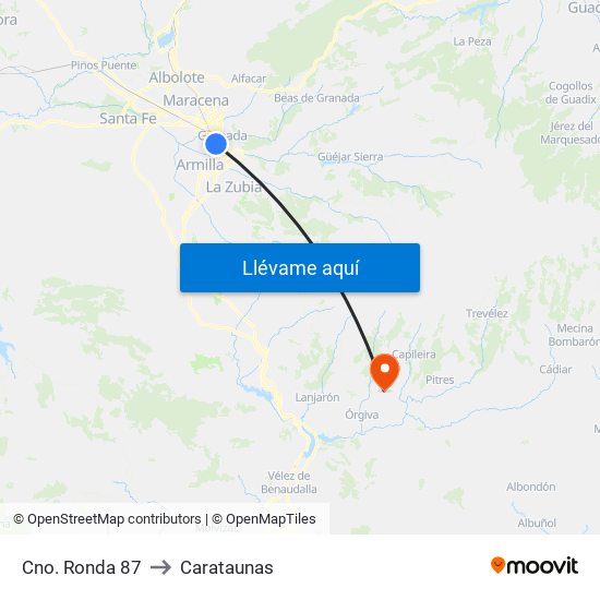 Cno. Ronda 87 to Carataunas map