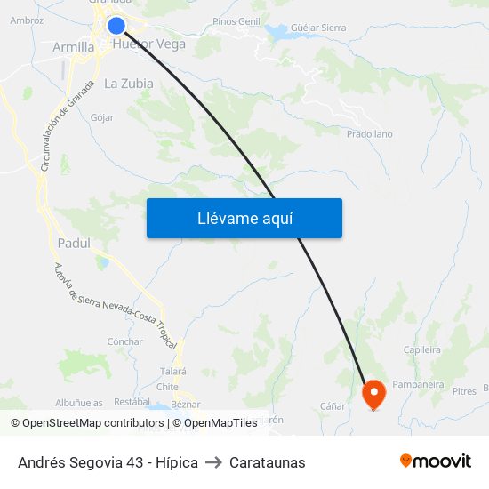 Andrés Segovia 43 - Hípica to Carataunas map