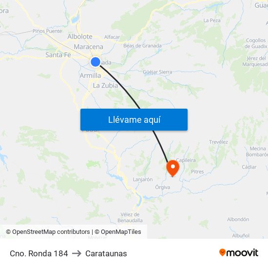 Cno. Ronda 184 to Carataunas map