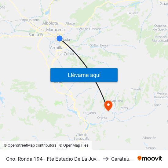 Cno. Ronda 194 - Fte Estadio De La Juventud to Carataunas map
