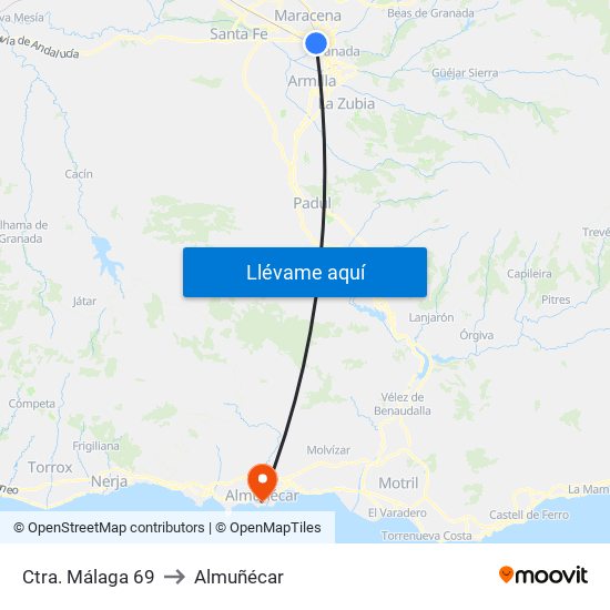 Ctra. Málaga 69 to Almuñécar map