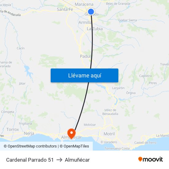 Cardenal Parrado 51 to Almuñécar map