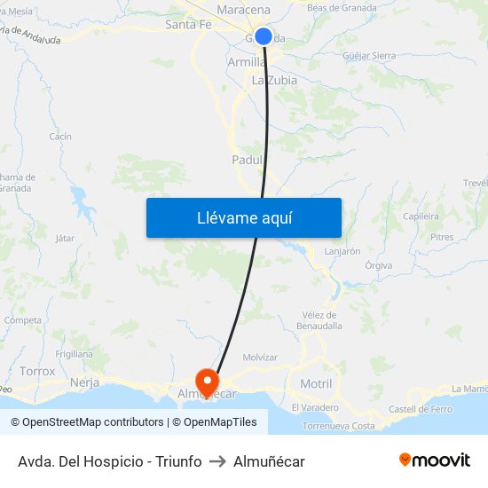 Avda. Del Hospicio - Triunfo to Almuñécar map