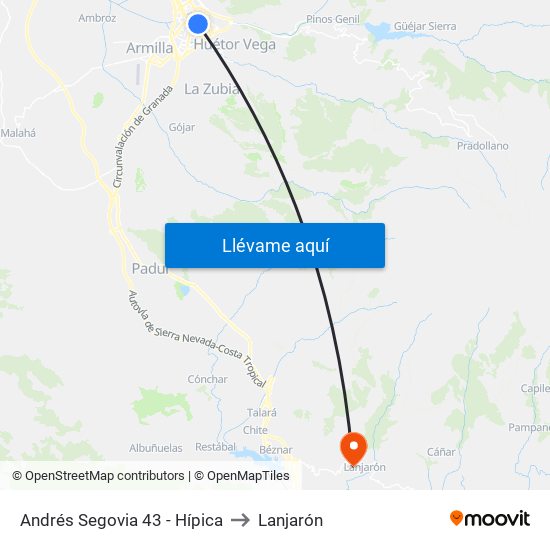 Andrés Segovia 43 - Hípica to Lanjarón map