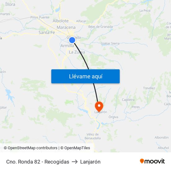 Cno. Ronda 82 - Recogidas to Lanjarón map