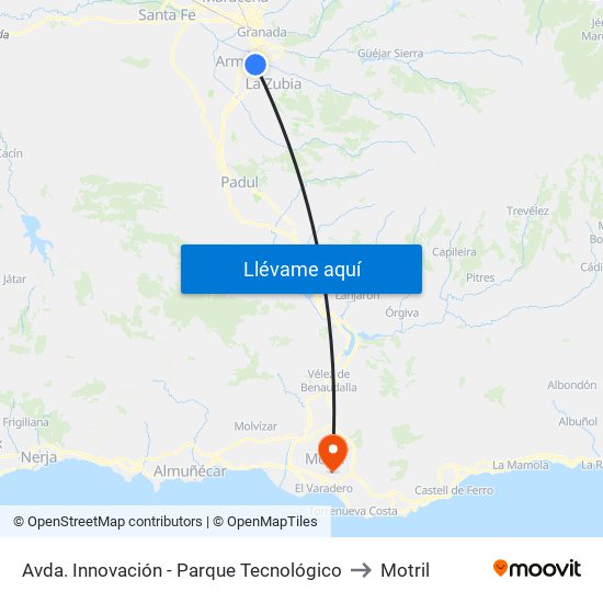 Avda. Innovación - Parque Tecnológico to Motril map