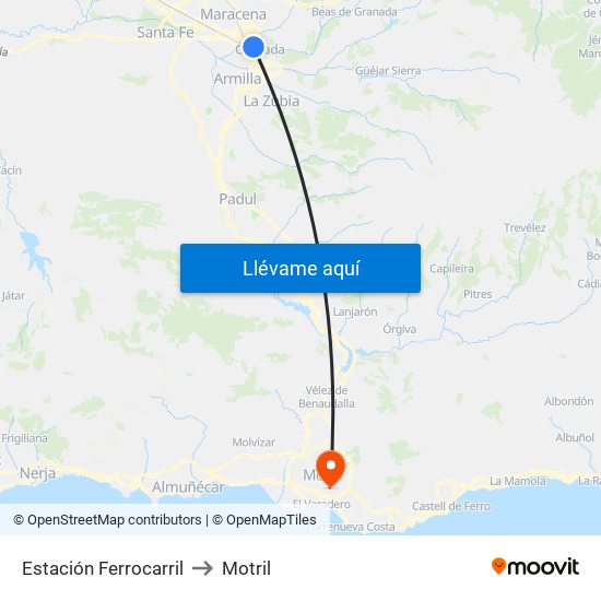 Estación Ferrocarril to Motril map