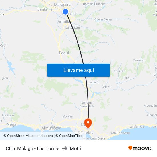 Ctra. Málaga - Las Torres to Motril map