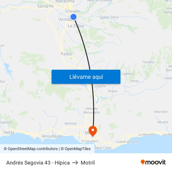 Andrés Segovia 43 - Hípica to Motril map