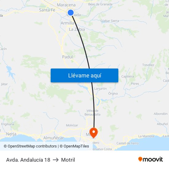 Avda. Andalucía 18 to Motril map