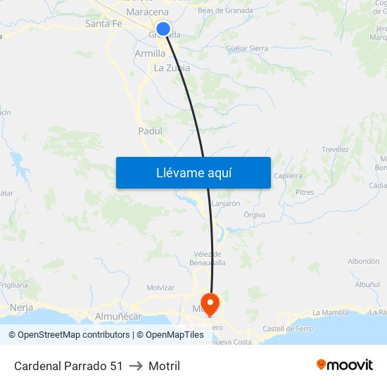 Cardenal Parrado 51 to Motril map
