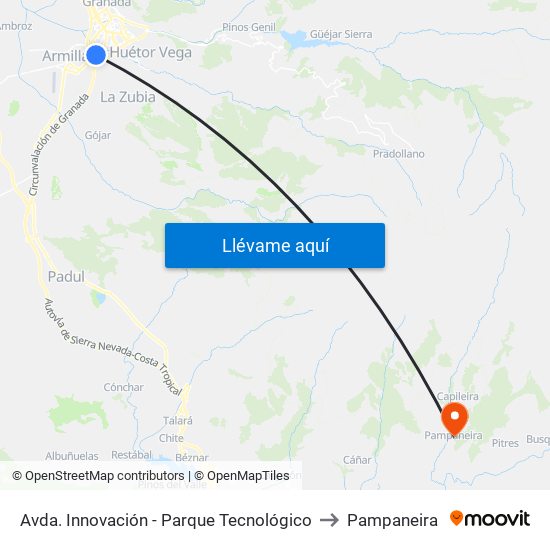Avda. Innovación - Parque Tecnológico to Pampaneira map