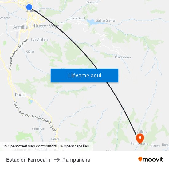 Estación Ferrocarril to Pampaneira map