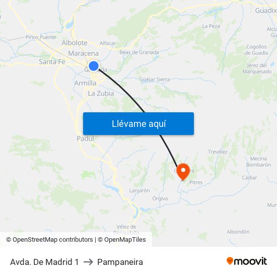 Avda. De Madrid 1 to Pampaneira map