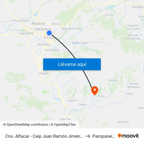 Cno. Alfacar - Ceip Juan Ramón Jiménez to Pampaneira map